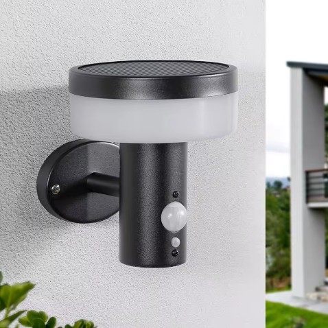 Modern IP44 Stainless Steel Waterproof Motion Sensor LED Wall Light Outdoor Decorative Solar with Battery Power for Garden Use